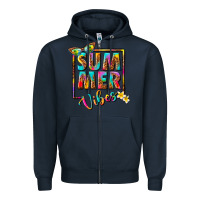 Navy summer vibes Zipper Hoodie - NancyCooperArtShop