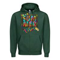 Sports Green summer vibes Zipper Hoodie - NancyCooperArtShop