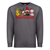 Charcoal Heather meowy christmas Premium Sweatshirt - CowGirlArtShop