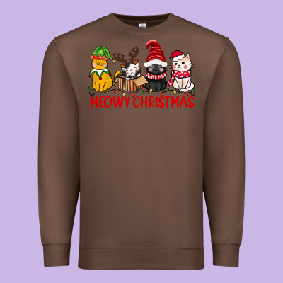 Meowy Christmas Premium Sweatshirt Designed By Cowgirlartshop