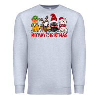 Heather Grey meowy christmas Premium Sweatshirt - CowGirlArtShop