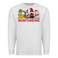Oatmeal Heather meowy christmas Premium Sweatshirt - CowGirlArtShop