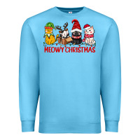 Ocean Blue meowy christmas Premium Sweatshirt - CowGirlArtShop
