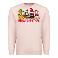 Pale Pink meowy christmas Premium Sweatshirt - CowGirlArtShop