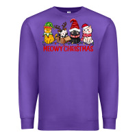 Purple meowy christmas Premium Sweatshirt - CowGirlArtShop