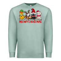 Seafoam meowy christmas Premium Sweatshirt - CowGirlArtShop