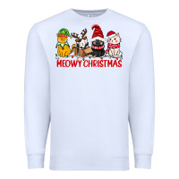 White meowy christmas Premium Sweatshirt - CowGirlArtShop