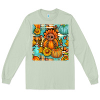 Matcha thanksgiving turkey with tartan seamless pattern bbs Long Sleeve Tee - BundleAndBundleShop
