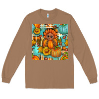 Toasted Coconut thanksgiving turkey with tartan seamless pattern bbs Long Sleeve Tee - BundleAndBundleShop