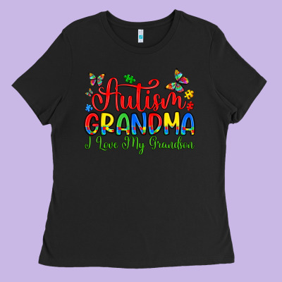 Autism Grandma I Love My Grandson Ladies Tee Designed By Artiststas