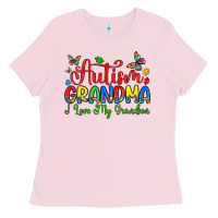 Bubblegum Pink autism grandma i love my grandson Ladies Tee - Artiststas