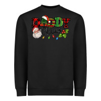 Black Daddy Claus Santa Christmas lights and holly Heavyweight Sweatshirt - NancyCooperArtShop
