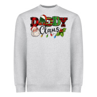 Heather Grey Daddy Claus Santa Christmas lights and holly Heavyweight Sweatshirt - NancyCooperArtShop