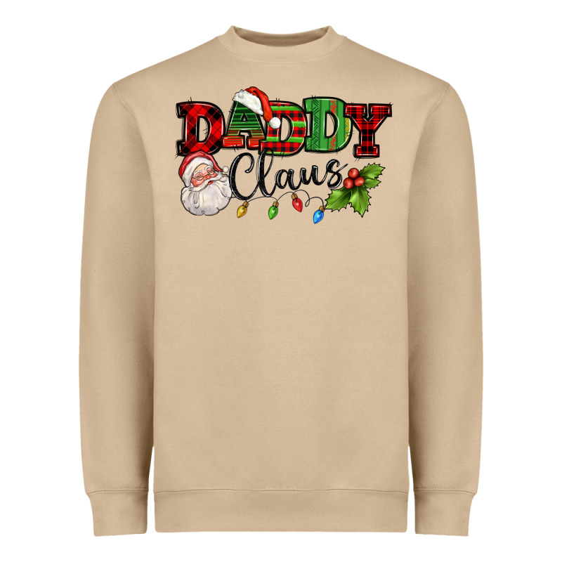Daddy Claus Santa Christmas Lights And Holly Heavyweight Sweatshirt by NancyCooperArtShop | Teevron