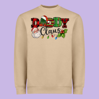 Daddy Claus Santa Christmas Lights And Holly Heavyweight Sweatshirt Designed By Nancycooperartshop