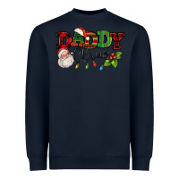 Navy Daddy Claus Santa Christmas lights and holly Heavyweight Sweatshirt - NancyCooperArtShop