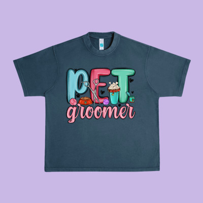 Pet Groomer Urban Heavy Tee Designed By Maliassmallbusiness