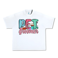 White pet groomer Urban Heavy Tee - MaliasSmallBusiness