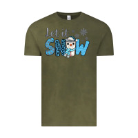 Vintage Olive let it snow snowman coffee Vintage Tee - JahusDesignShop