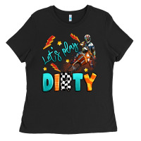 Black let's play dirty Ladies Tee - Artiststas