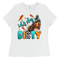 White let's play dirty Ladies Tee - Artiststas