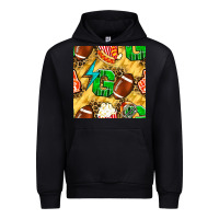 Black american football go with thunder and leopard  seamless pattern Urban Hoodie - BundleAndBundleShop