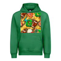 Emerald american football go with thunder and leopard  seamless pattern Urban Hoodie - BundleAndBundleShop