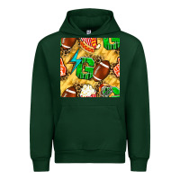 Forest Green american football go with thunder and leopard  seamless pattern Urban Hoodie - BundleAndBundleShop