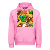 Fuchsia Pink american football go with thunder and leopard  seamless pattern Urban Hoodie - BundleAndBundleShop