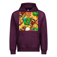 Mauve Wine american football go with thunder and leopard  seamless pattern Urban Hoodie - BundleAndBundleShop