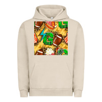Pigment French Oak american football go with thunder and leopard  seamless pattern Urban Hoodie - BundleAndBundleShop