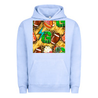 Pigment Grape Ice american football go with thunder and leopard  seamless pattern Urban Hoodie - BundleAndBundleShop