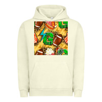 Pigment Pistachio american football go with thunder and leopard  seamless pattern Urban Hoodie - BundleAndBundleShop