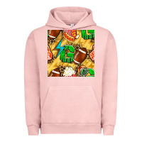 American Football Go With Thunder And Leopard  Seamless Pattern Urban Hoodie | Teevron