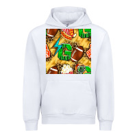 White american football go with thunder and leopard  seamless pattern Urban Hoodie - BundleAndBundleShop