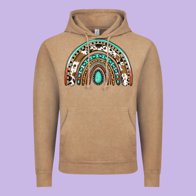 Blessed Western Rainbow Vintage Hoodie Designed By Jasminsmagicworld