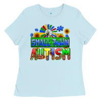 Baby Blue small town autism Ladies Tee - AdoDesignShop