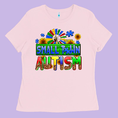 Small Town Autism Ladies Tee Designed By Adodesignshop