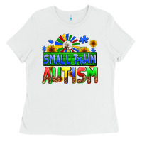 White small town autism Ladies Tee - AdoDesignShop