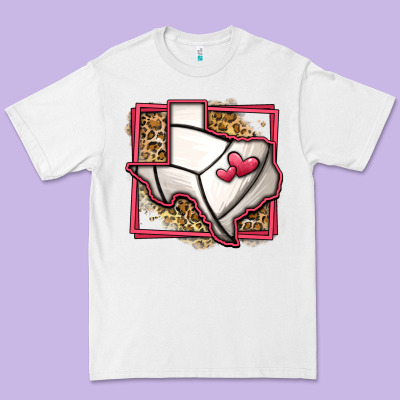 Leopard Volleyball Texas Map Premium Tee Designed By Jasminsmagicworld