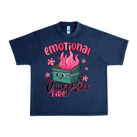 Navy emotional dumpster fire Urban Heavy Tee - MaliasSmallBusiness