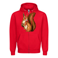 Red siqurell Zipper Hoodie - texasbilliewilder