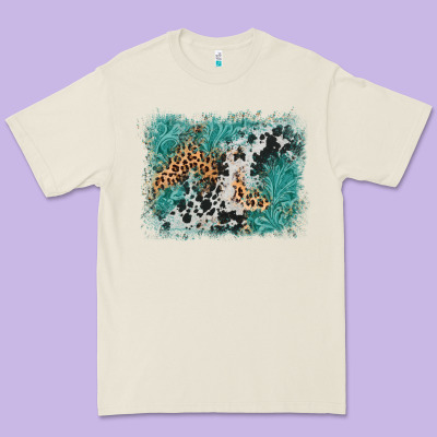 Cowhide Turquoise Leather Background Premium Tee Designed By Adodesignshop