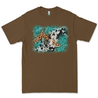 Cacao cowhide turquoise leather background Premium Tee - AdoDesignShop