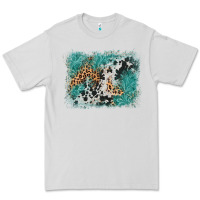 Dove Grey cowhide turquoise leather background Premium Tee - AdoDesignShop