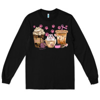Black cat coffee cups with paw bbs Long Sleeve Tee - BundleAndBundleShop