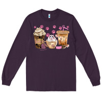 Plum cat coffee cups with paw bbs Long Sleeve Tee - BundleAndBundleShop