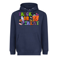 Navy trick or treat Heavyweight Hoodie - CowGirlArtShop