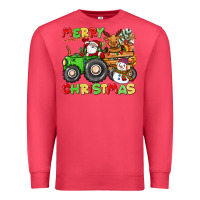 Cardinal merry christmas crew tractor Premium Sweatshirt - CowGirlArtShop