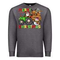 Charcoal Heather merry christmas crew tractor Premium Sweatshirt - CowGirlArtShop